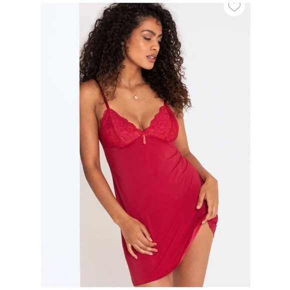 LA Senza red Satin padded bra slip dress size Medium - Picture 6 of 16